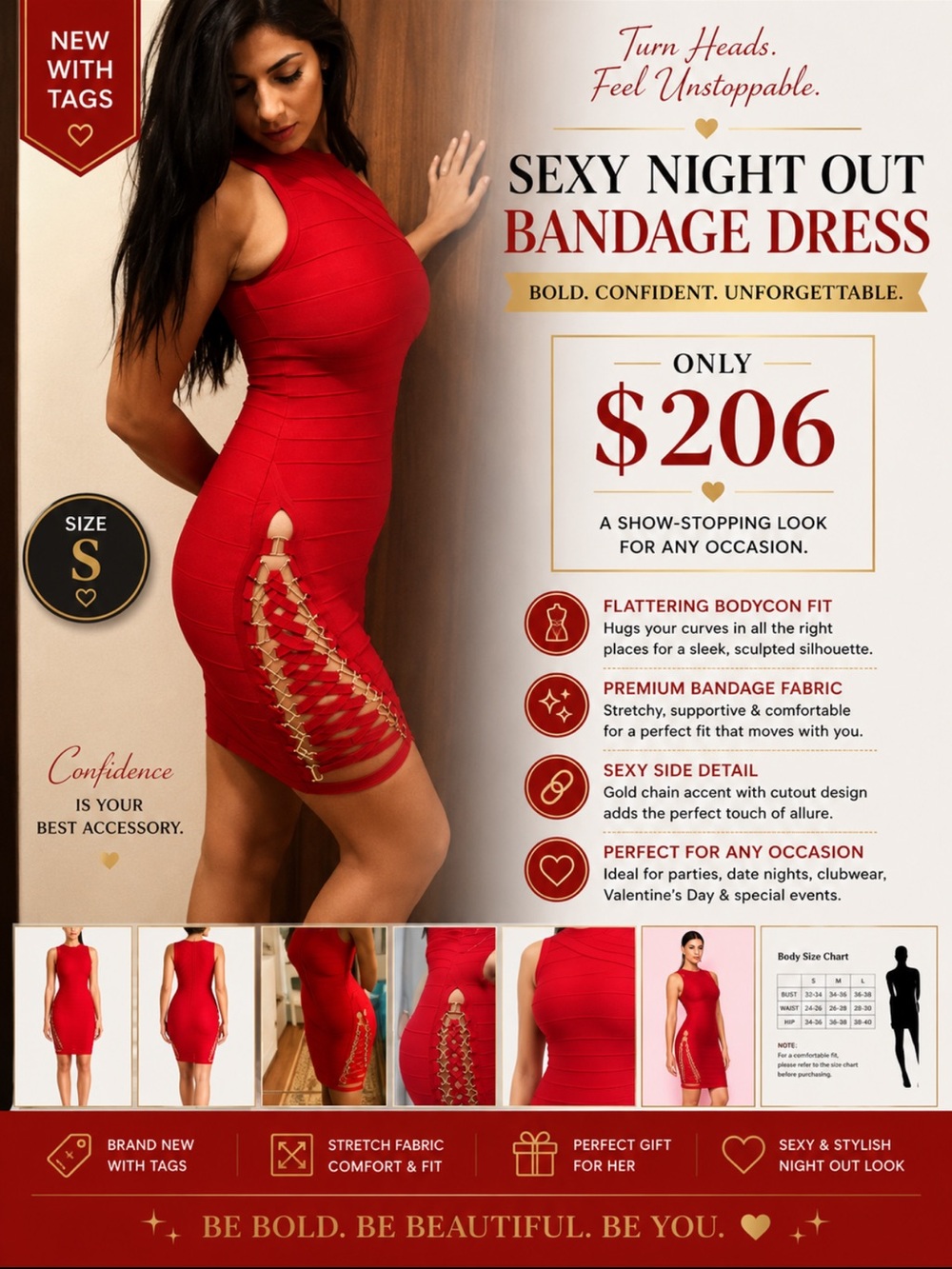 Red dress ,New Sexy Night Out Party Dress Women BodyCon